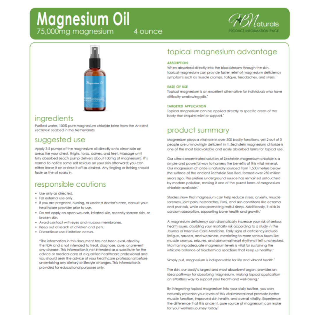 BOGO Topical Magnesium Oils - Magnesium, Pain, Sleep, and Wild Yam | 75,000 mg | 4 oz Bottles