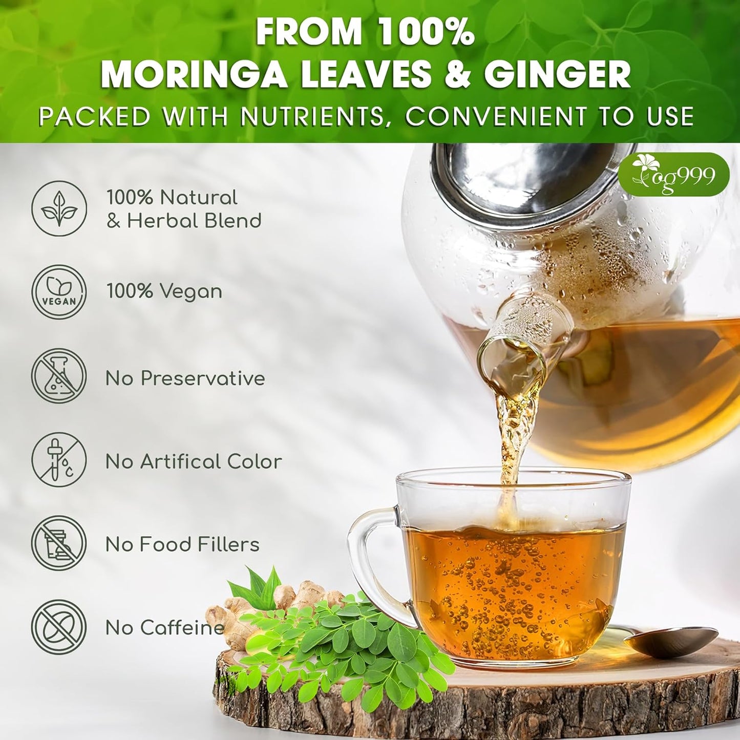 Premium Moringa Ginger Herbal Tea