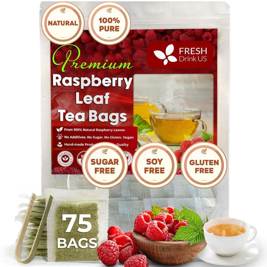 Raspberry Loose Leaf Tea Bags, 100% Natural & Pure from Raspberry Leaves