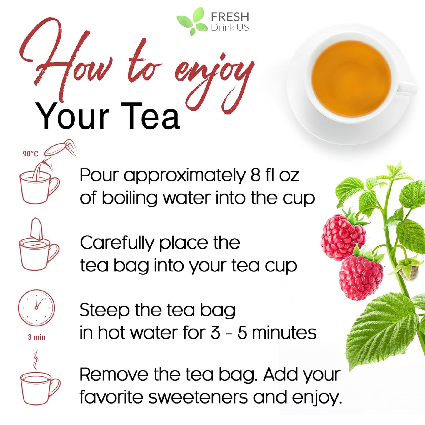Raspberry Loose Leaf Tea Bags, 100% Natural & Pure from Raspberry Leaves