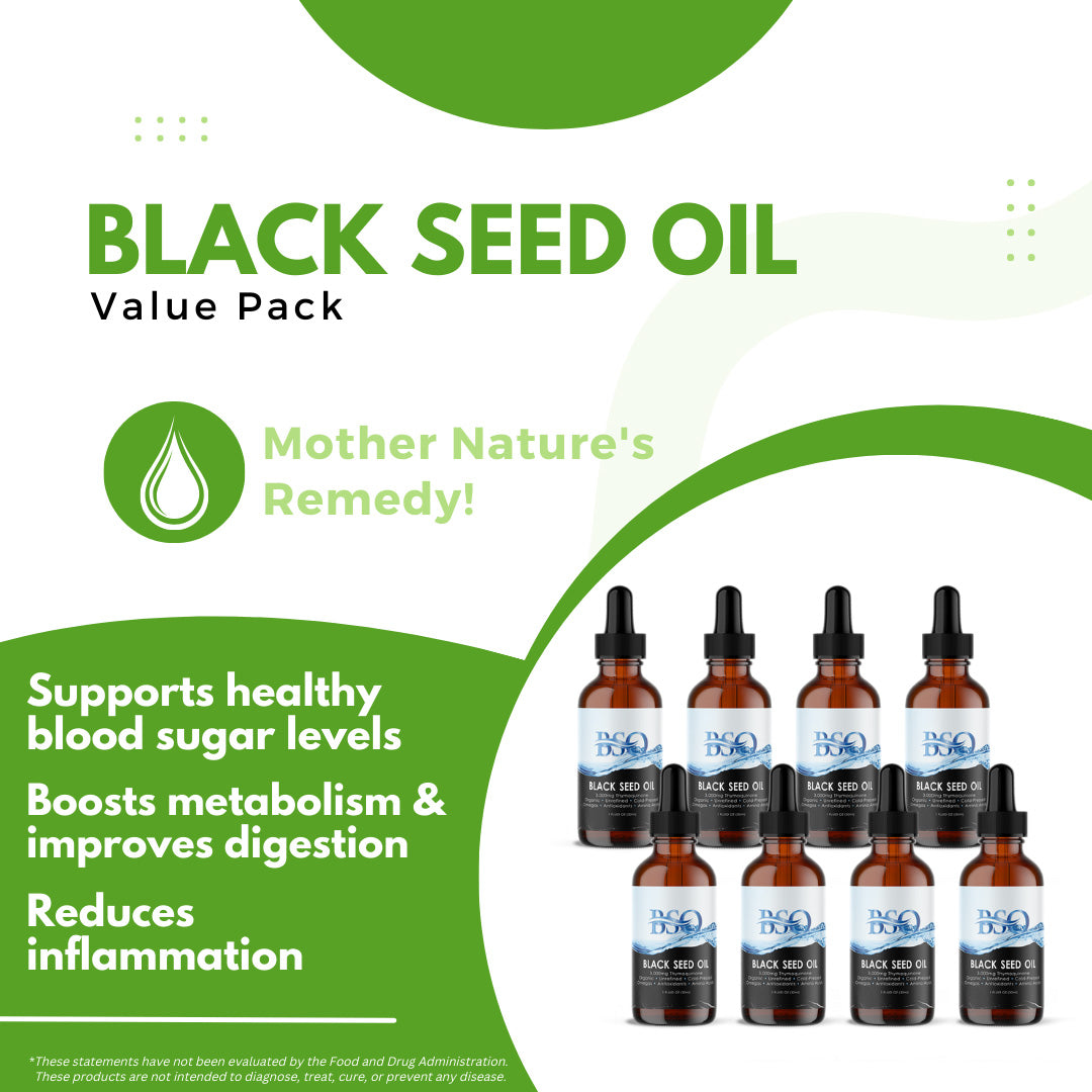3,000 mg Thymoquinone Organic Cold Pressed Black Seed Oil - Pure & POTENT (BOGO FREE)