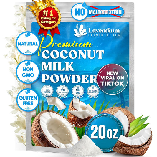 20 oz Coconut Milk Powder, 100% Natural, Unsweetened, Perfect for Cake, Coffee, Tea, Creamer Alternative, No Additives, No Gluten, Vegetarian