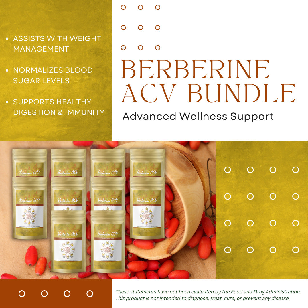 Berberine ACV - Multiple Sizes Available (Reduces Blood Sugar, Anti-Cancer, Supports Digestion & Immunity)