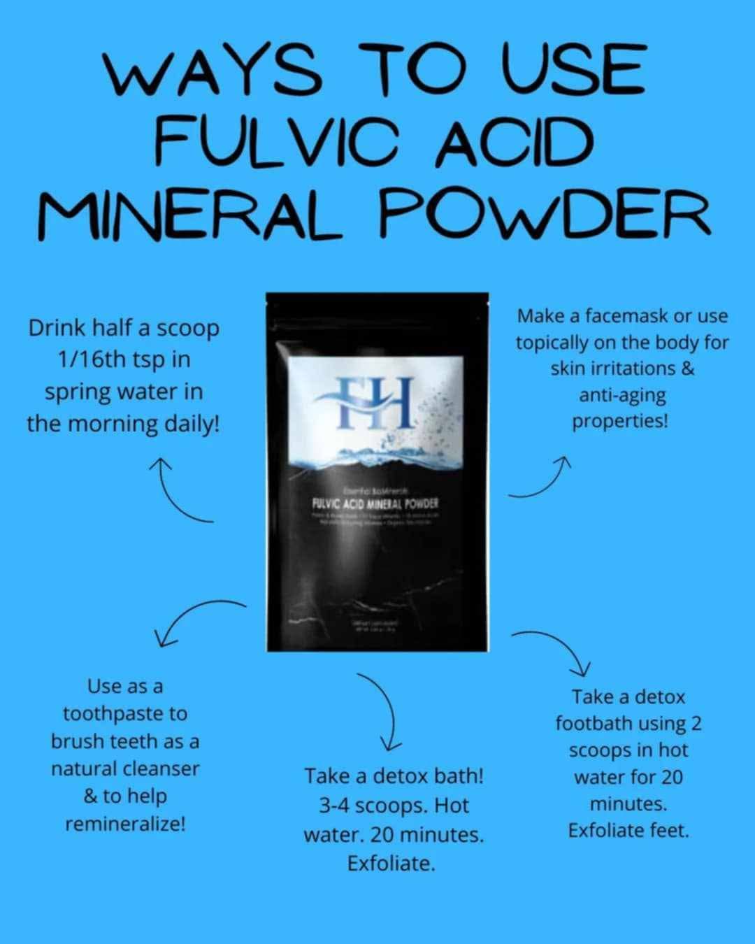 Fulvic Acid Mineral Powder - Chelates Heavy Metals and Body Toxins (Lasts 3-4 Months)