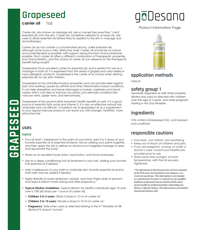 Grapeseed Carrier Oil