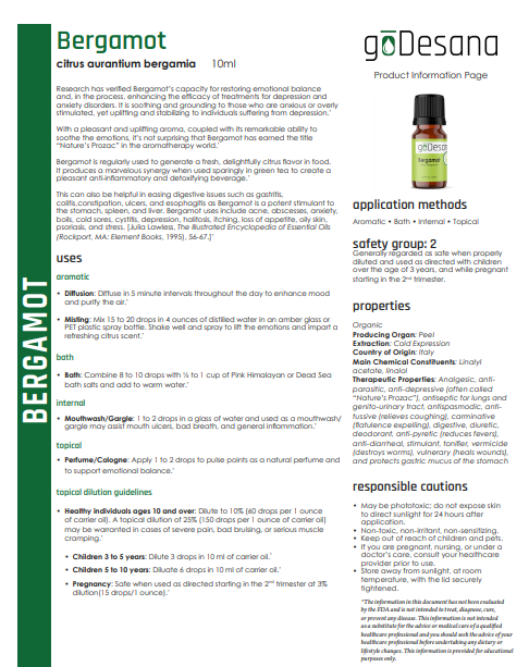 Bergamot Essential Oil for Emotional Balance