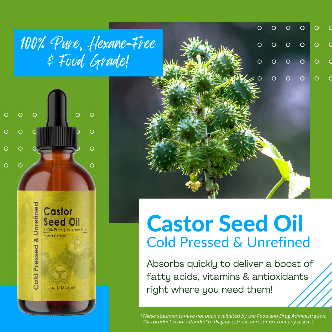 Organic Cold Pressed Castor Seed Oil & Black Seed Oil Combo