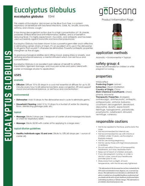 Eucalyptus Globulus Essential Oil