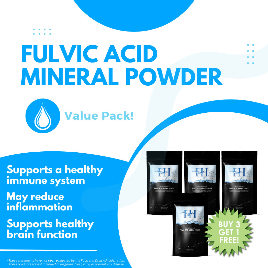 Fulvic Acid Mineral Powder - Chelates Heavy Metals, 70+ Minerals & Electrolytes (Lasts 3-4 Months)