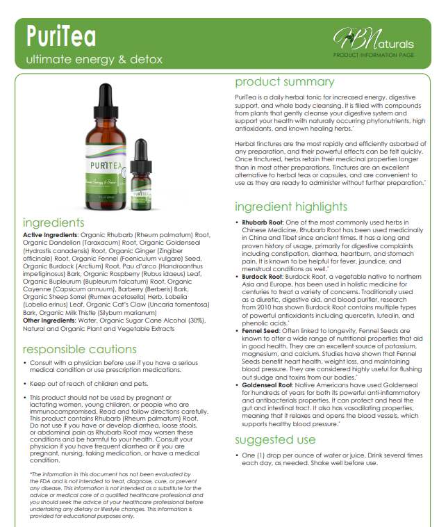 PuriTea Energy & Detox Tonic