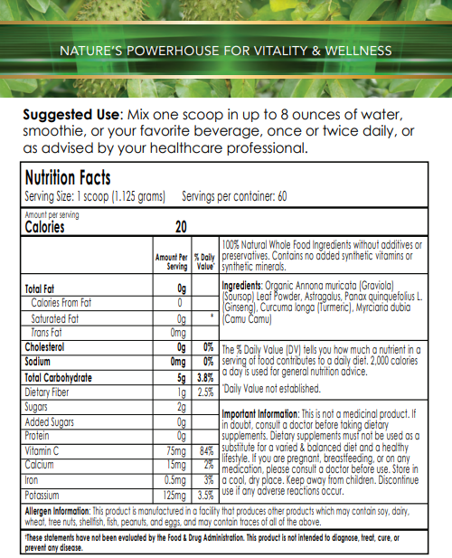 Soursop Fusion Tea - For Cellular Health, Stress, Inflammation, Energy