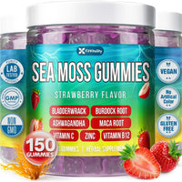 Sea Moss Gummies, Strawberry Flavor Vegan Gummies