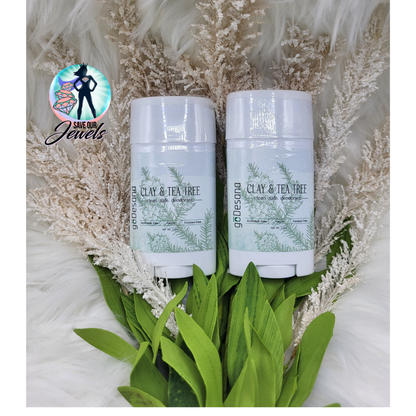 Clay & Tea Tree Deodorant Bundle | Organic & Vegan | Aluminum, Paraben, Phthalate Free | Detoxes Lymph Nodes