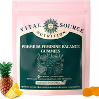 Vital Source Nutrition - Premium Feminine Balance Gummies - for Women’s Health & Wellness - Immune Support - Vegan, Gluten-Free - Hawaiian Pineapple - 60 Gummies - 30 Servings