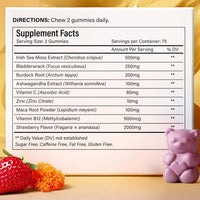 Sea Moss Gummies, Strawberry Flavor Vegan Gummies