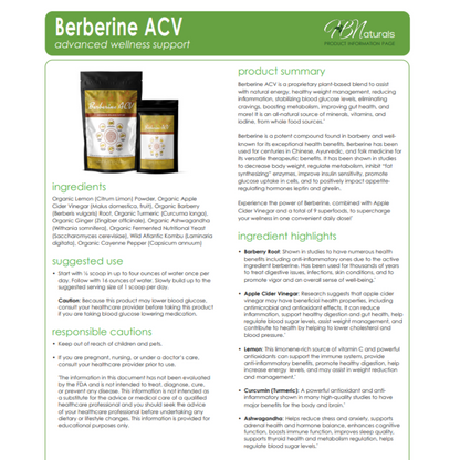 Berberine ACV - Multiple Sizes Available