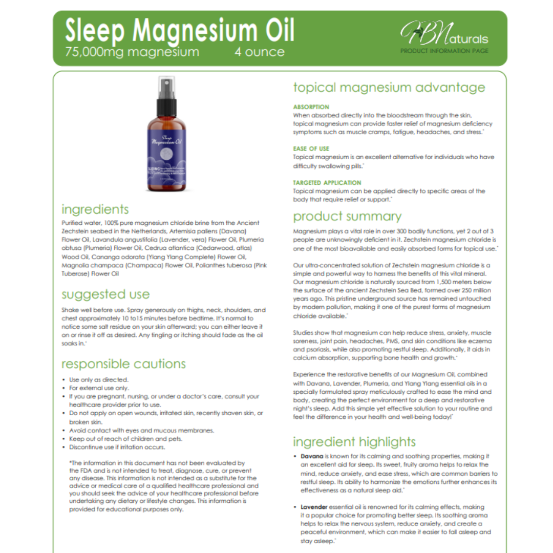 Topical Magnesium Oils - Magnesium, Pain, Sleep, and Wild Yam | 75,000 mg | 4 oz Bottles