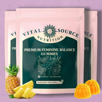 Vital Source Nutrition - Premium Feminine Balance Gummies - for Women’s Health & Wellness - Immune Support - Vegan, Gluten-Free - Hawaiian Pineapple - 60 Gummies - 30 Servings