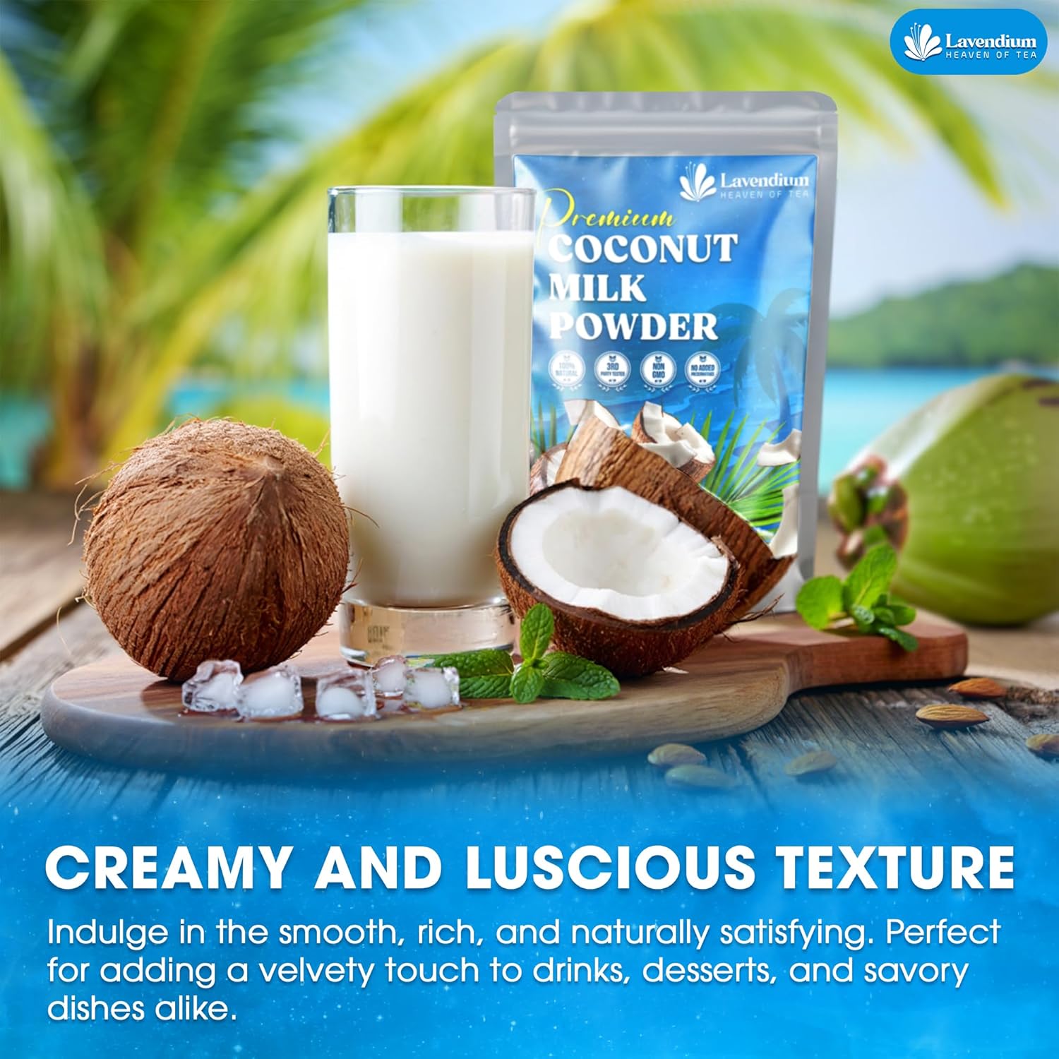 20 oz Coconut Milk Powder, 100% Natural, Unsweetened, Perfect for Cake, Coffee, Tea, Creamer Alternative, No Additives, No Gluten, Vegetarian