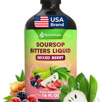 Soursop Bitters Liquid – Herbal Detox Formula with Soursop, Ginger, Turmeric & Black Seed Mixed Berry Flavor