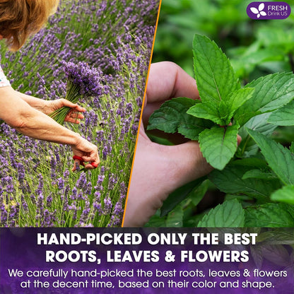 Premium Lavender Mint Tea Bags. 100% Natural, Blend of Lavender, Peppermint, Sage and Licorice