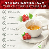 Raspberry Loose Leaf Tea Bags, 100% Natural & Pure from Raspberry Leaves
