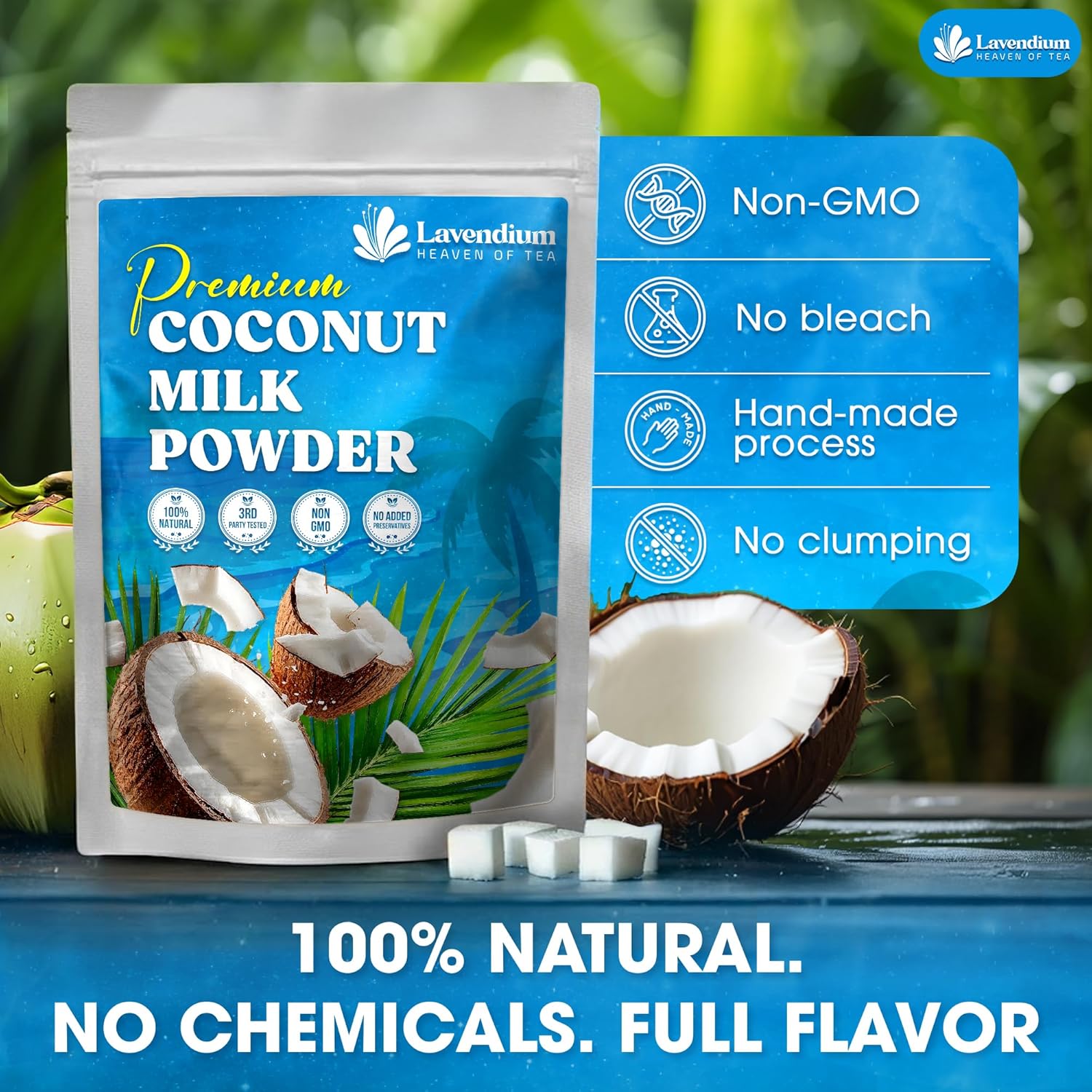 20 oz Coconut Milk Powder, 100% Natural, Unsweetened, Perfect for Cake, Coffee, Tea, Creamer Alternative, No Additives, No Gluten, Vegetarian