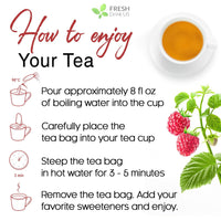 Raspberry Loose Leaf Tea Bags, 100% Natural & Pure from Raspberry Leaves