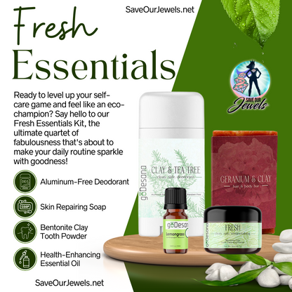 Clay & Tea Tree Deodorant Bundle | Organic & Vegan | Aluminum, Paraben, Phthalate Free | Detoxes Lymph Nodes