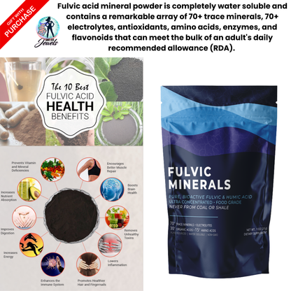 Fulvic Acid Mineral Liquid & Powder - Chelates Heavy Metals, 70+ Minerals & Electrolytes (Lasts 3-4 Months)