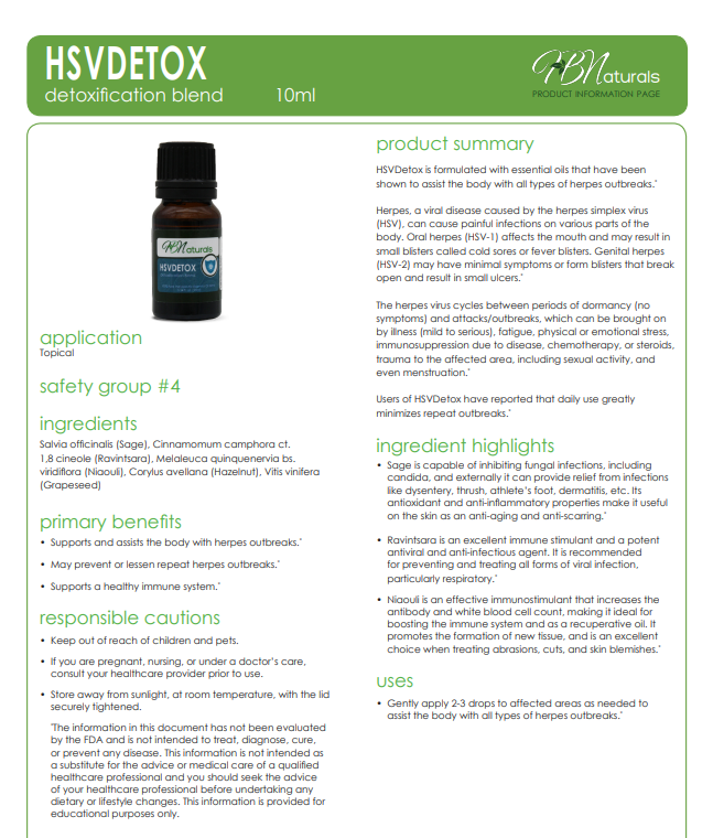 Herpes Detoxification Essential Oil Blend