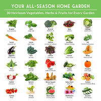 Family Home Garden Kit - 30 Easy to Grow Seeds for a Victory Garden