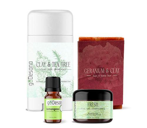 Clay & Tea Tree Deodorant Bundle | Organic & Vegan | Aluminum, Paraben, Phthalate Free | Detoxes Lymph Nodes