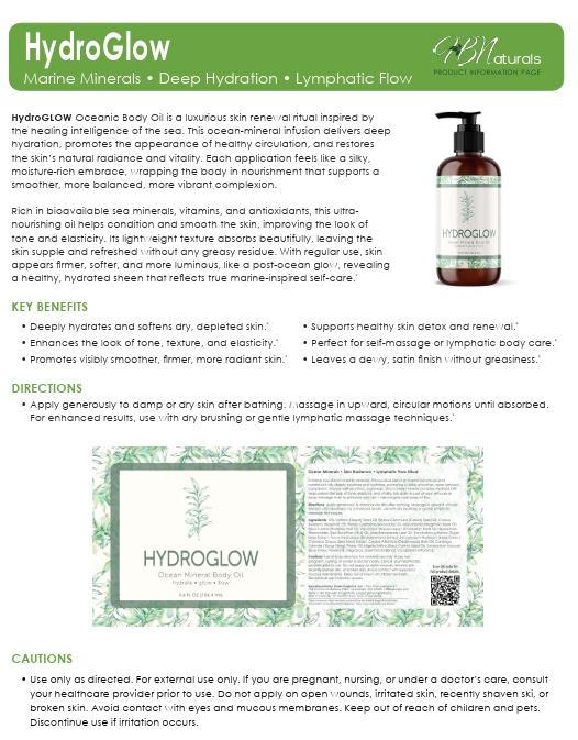 HydroGlow Luxury Mineral Body Oil - Contains 92 Essential Minerals + 10 Essential Vitamins