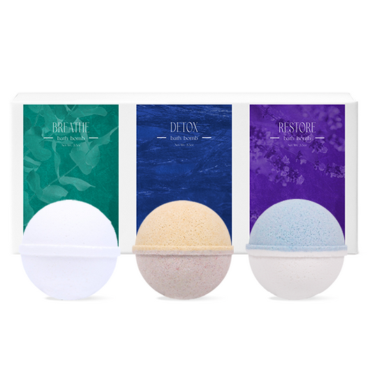 All-Natural Bath Bombs Trio - Breathe, Detox, and Restore