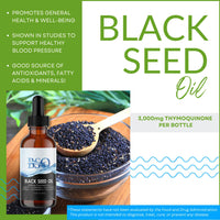 3,000 mg Thymoquinone (5%) Hexane-Free Organic Cold Pressed Black Seed Oil - Pure & POTENT