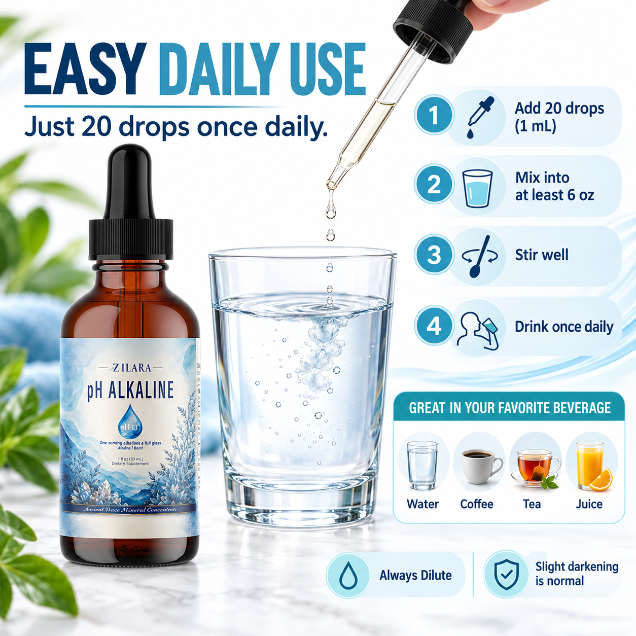 pH Alkaline Drops - Turn Any Beverage Alkaline