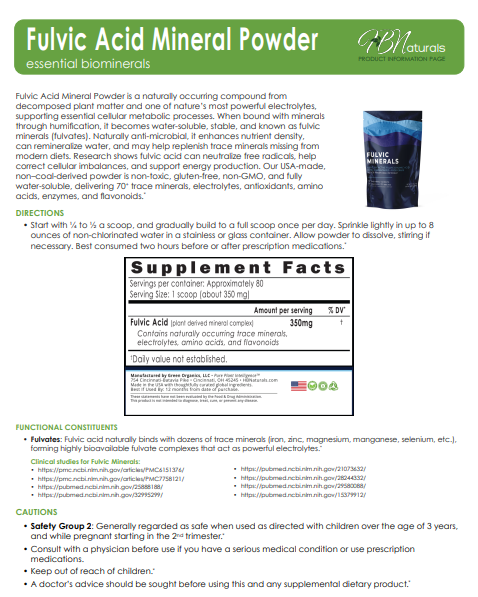 Fulvic Acid Mineral Liquid & Powder - Chelates Heavy Metals, 70+ Minerals & Electrolytes (Lasts 3-4 Months)