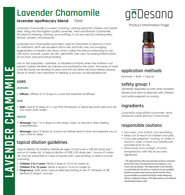 Lavender Chamomile Stress Relief Essential Oil