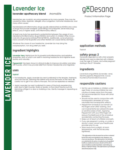 Lavender Ice Soothing Essential Oil Blend for Migraines and Headaches