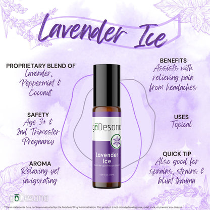 Lavender Ice Soothing Essential Oil Blend for Migraines and Headaches