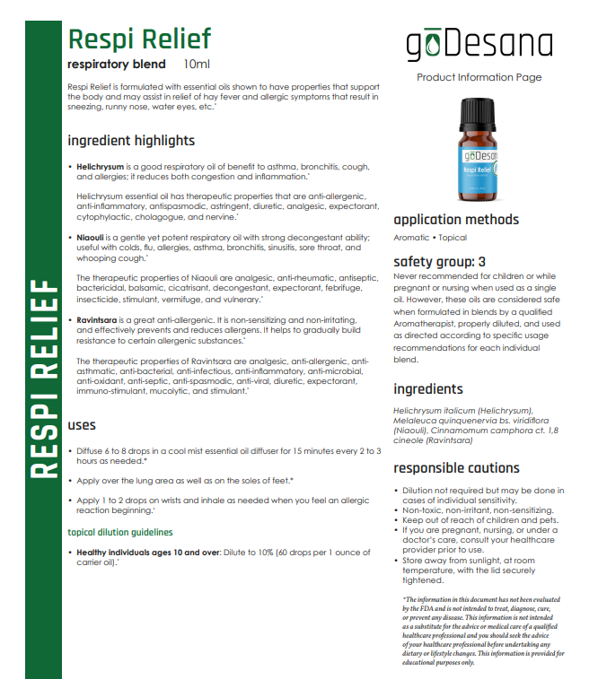 Respi Relief Respiratory Essential Oil Blend