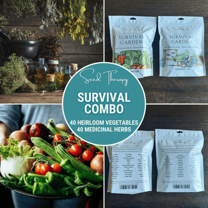 Survival Garden Combo – 40 Vegetable & 40 Medicinal Herb Varieties