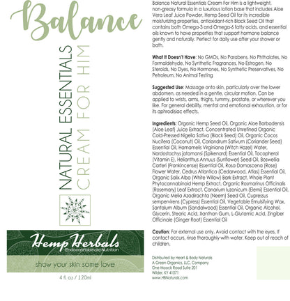 Balance Him Hormone Balancing Essential Oil Cream