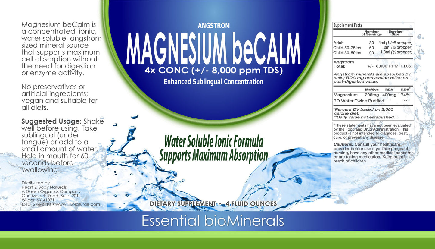 Magnesium beCalm Biomineral - Supports the Heart and Reduces Cramps **OUT OF STOCK UNTIL 10/15/24**